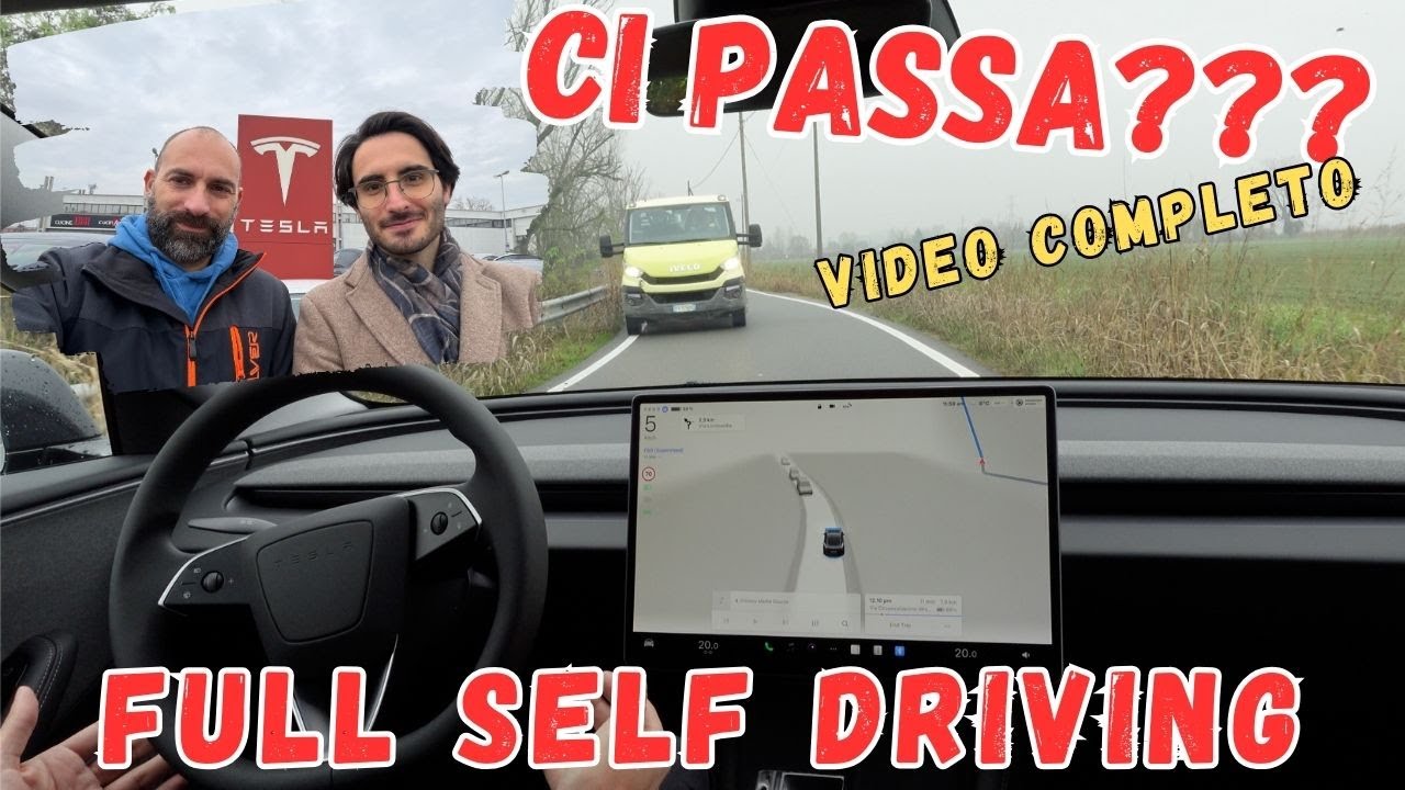 Guida da sola su strade STRETTISSIME!!! Tesla FSD (Guida Autonoma) senza tagli!