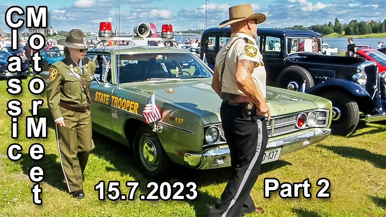 Classic MotorMeet Haparanda 2023, part 2. Vintage cars, (Cruising), American car show