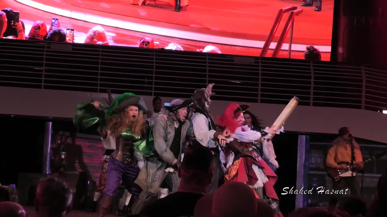 Captain Jack Sparrow  and Fireworks, Disney Treasure Cruise