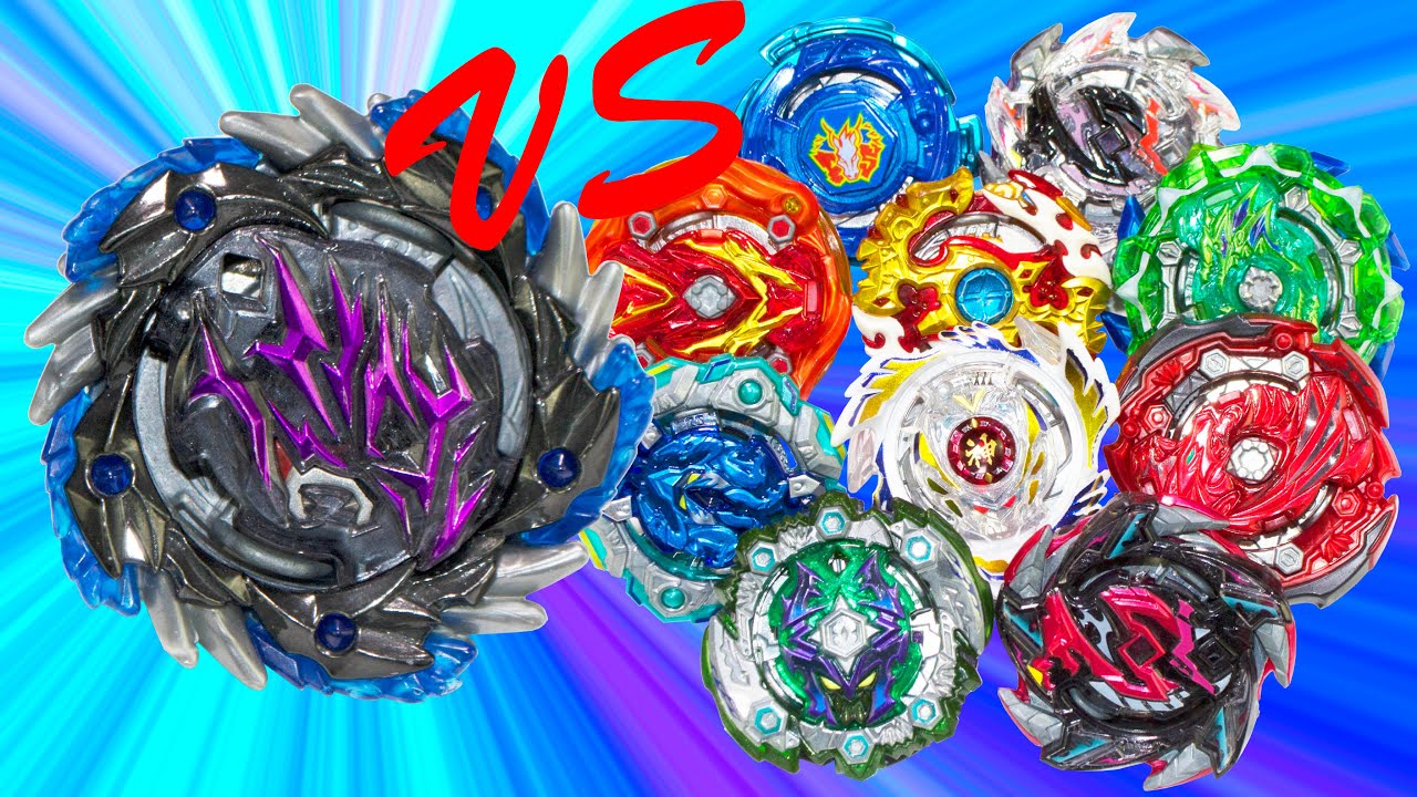 Папа опять играет в Бейблэйд Берст! Один бей Shadow Amaterios 0 X' против 10 волчков Beyblade Burst