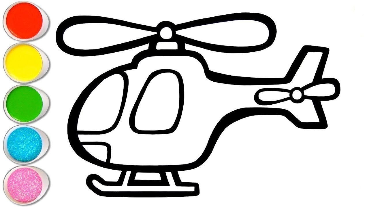 Drawing and Painting a Colorful Helicopter for Kids | Step By step Drawing For Kids 