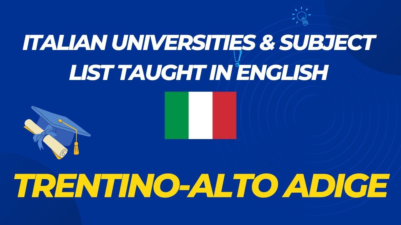 Trentino-Alto Adige region public universities & subject list taught in English