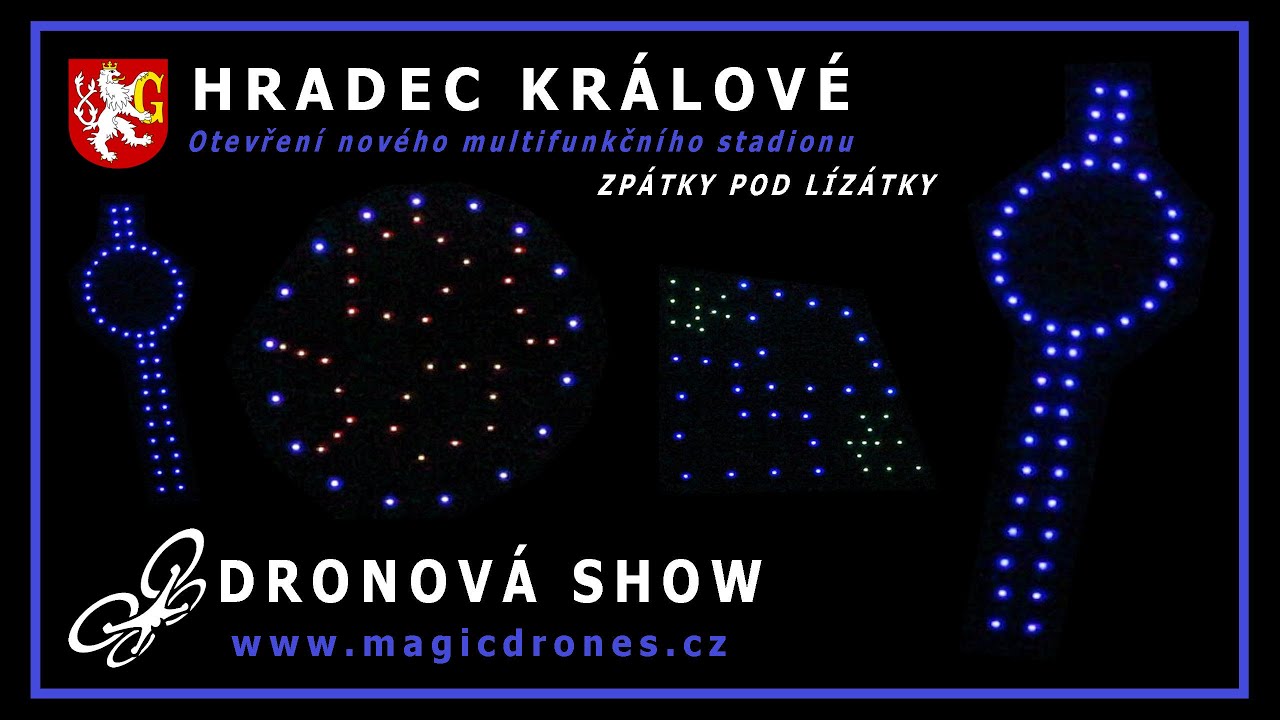 DRONE LIGHT SHOW, Dronová světelná show HRADEC KRÁLOVÉ - Zpátky pod lízátky - MAGIC DRONES