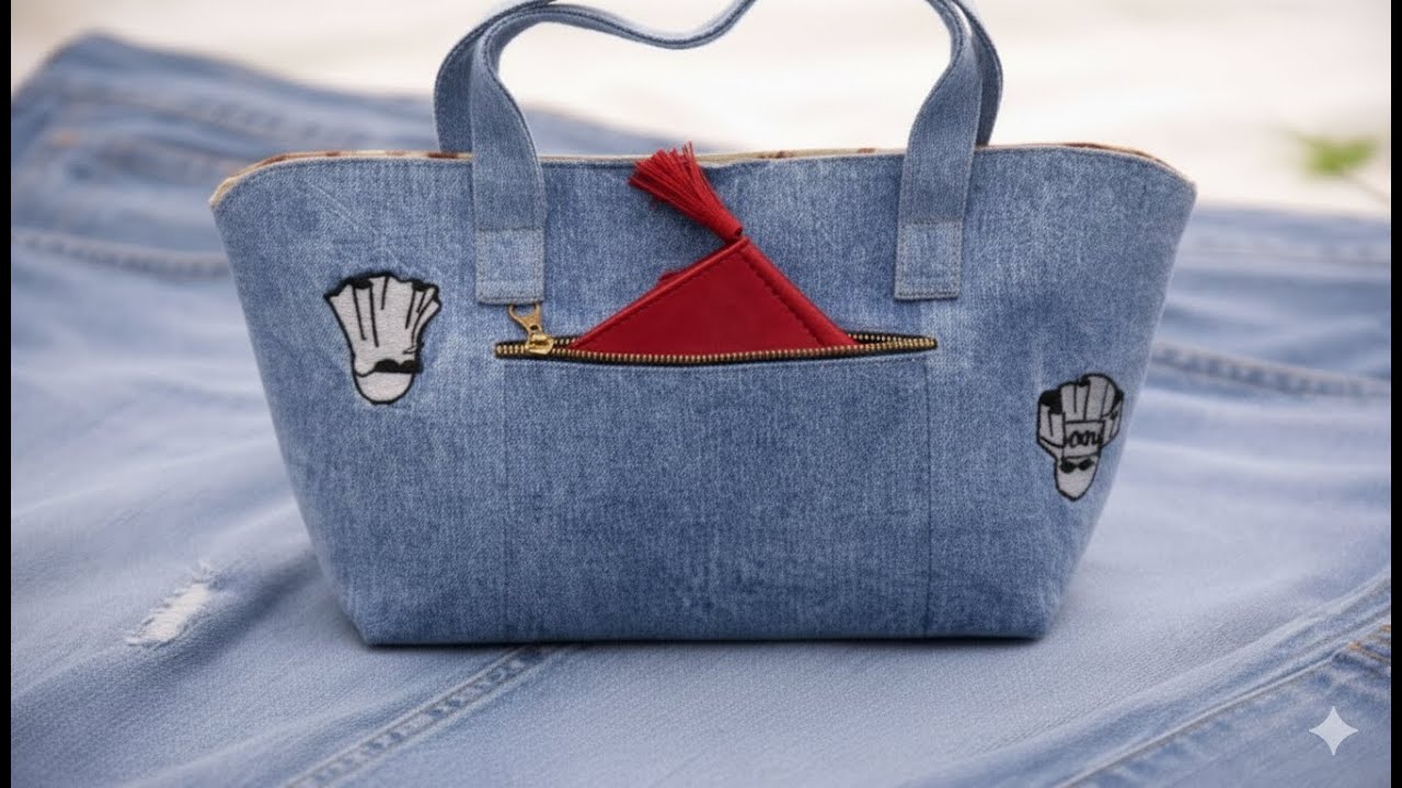 ⛔️Don’t Throw Away Old Jeans! Turn Them into a Luxury DIY Bag👜