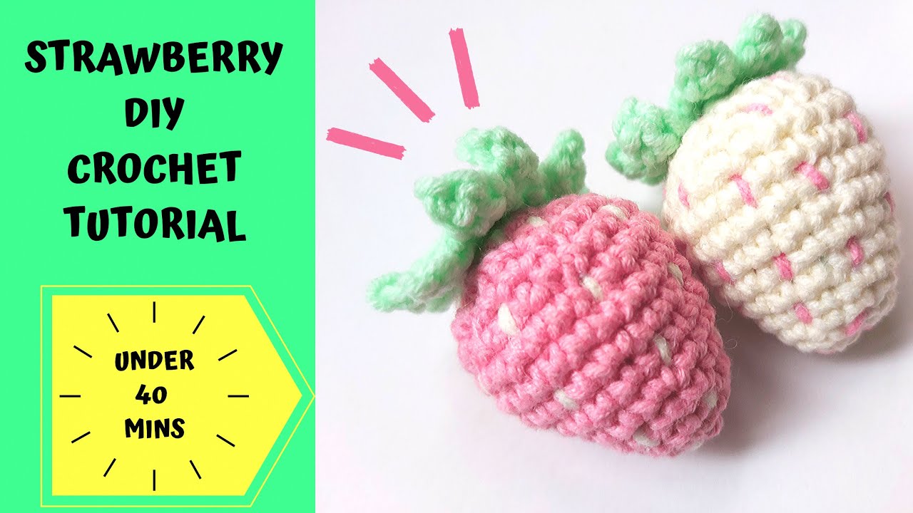Crochet Strawberry Amigurumi 🍓 video tutorial DIY, easy and cute