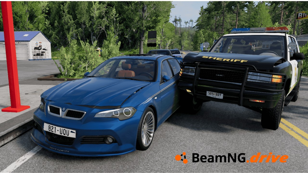 How to spawn police and start a police chase in Beamng drive