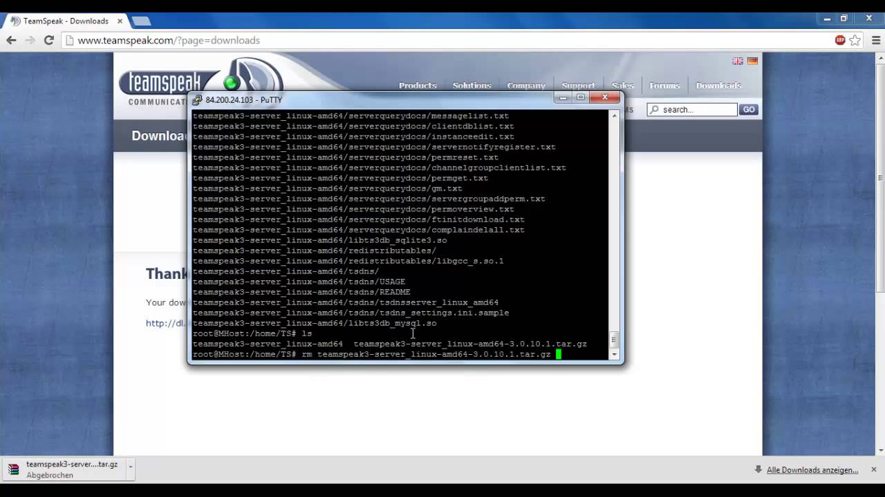 Teamspeak-Server auf vServer installieren
