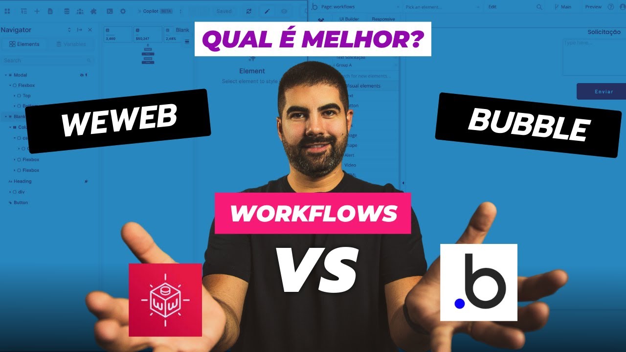 Bubble X WeWeb - Workflows - Qual é melhor?