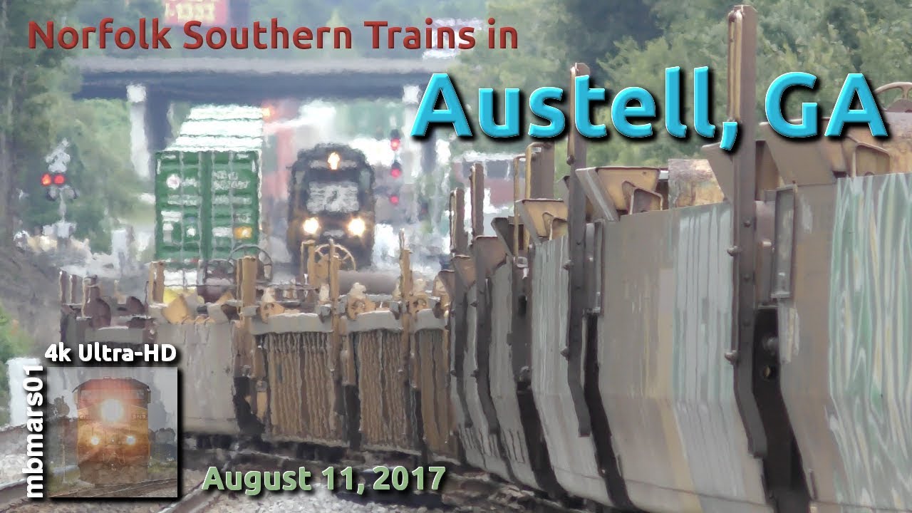 [5Q][4k] Norfolk Southern Trains in Austell, GA 08/11/2017 ©mbmars01