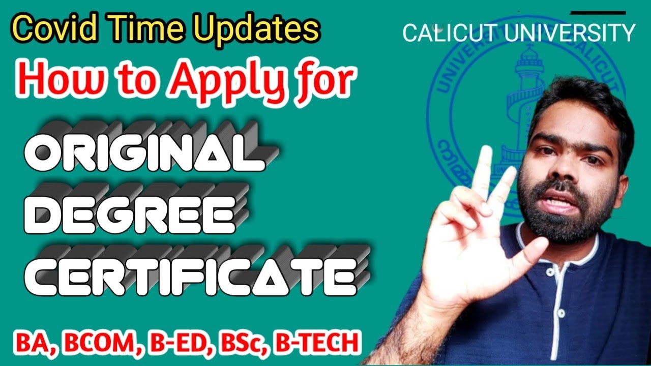 HOW TO APPLY FOR ALL DEGREE ORIGINAL CERTIFICATES | CALICUT UNIVERSITY (trafoocra)