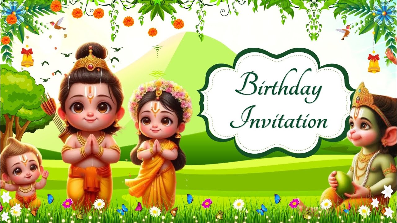 Trending Ramayan Theme First Birthday Invitation Video #viralvideo