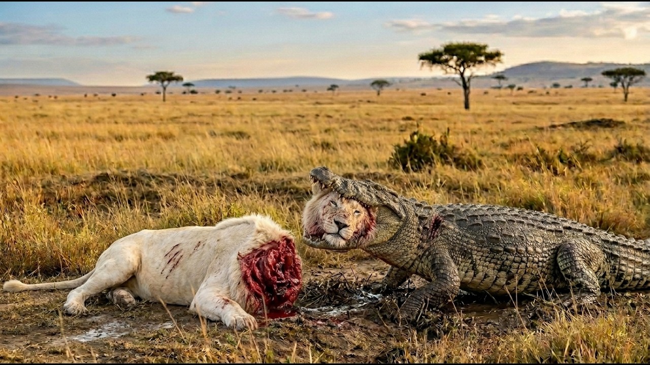 SAVANNAH SHOCKWAVE: Rare White Lion Punishes River Monster | Animal Fight | Animal Battle