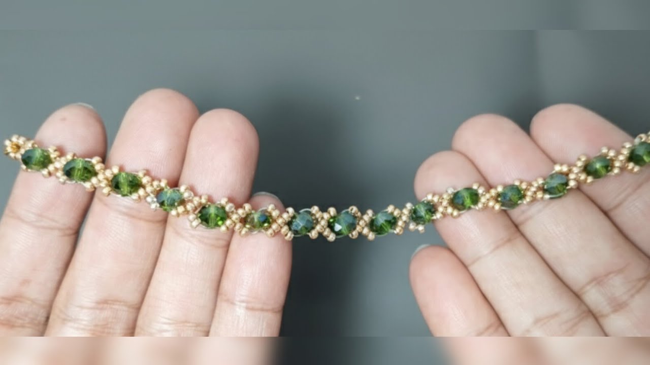 Diy bracelet/ simple bracelet from crystal and seed beads/ very easy bracelet
