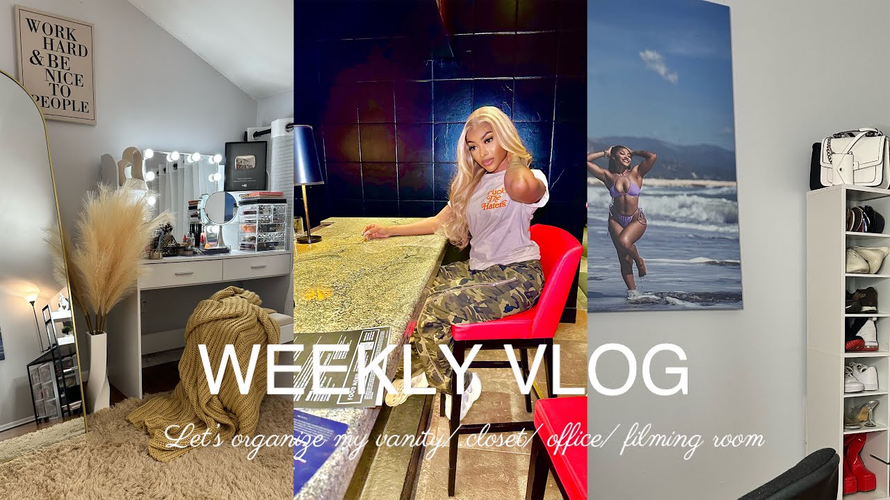 Let’s organize my vanity/office/filming space | Cook Sunday dinner w me | Out & about | Vlog #10