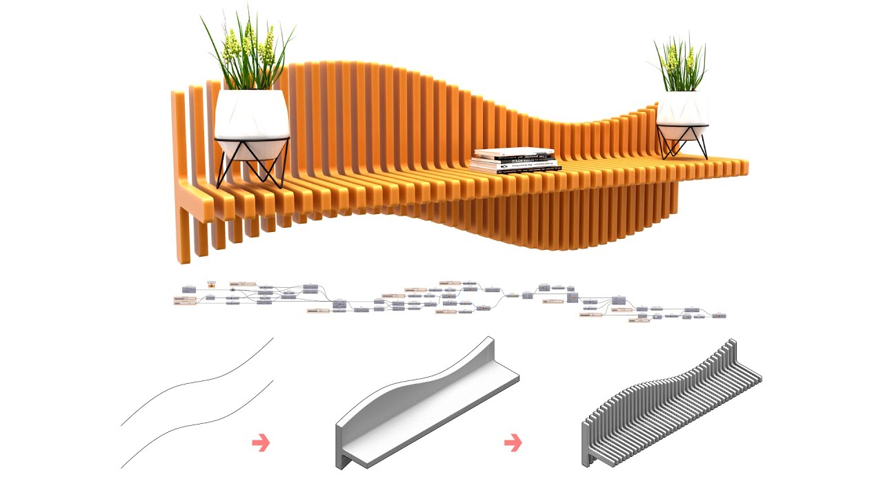 Rhino 8 Grasshopper Parametric Wave Form Shelves Contour Array Architecture Script & Cluster