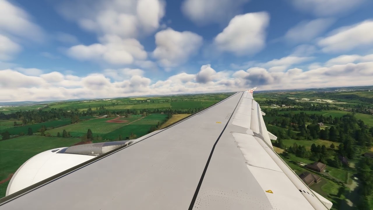 MSFS 4K - Wingview landing at EICK Cork with 20 Kts Crosswind