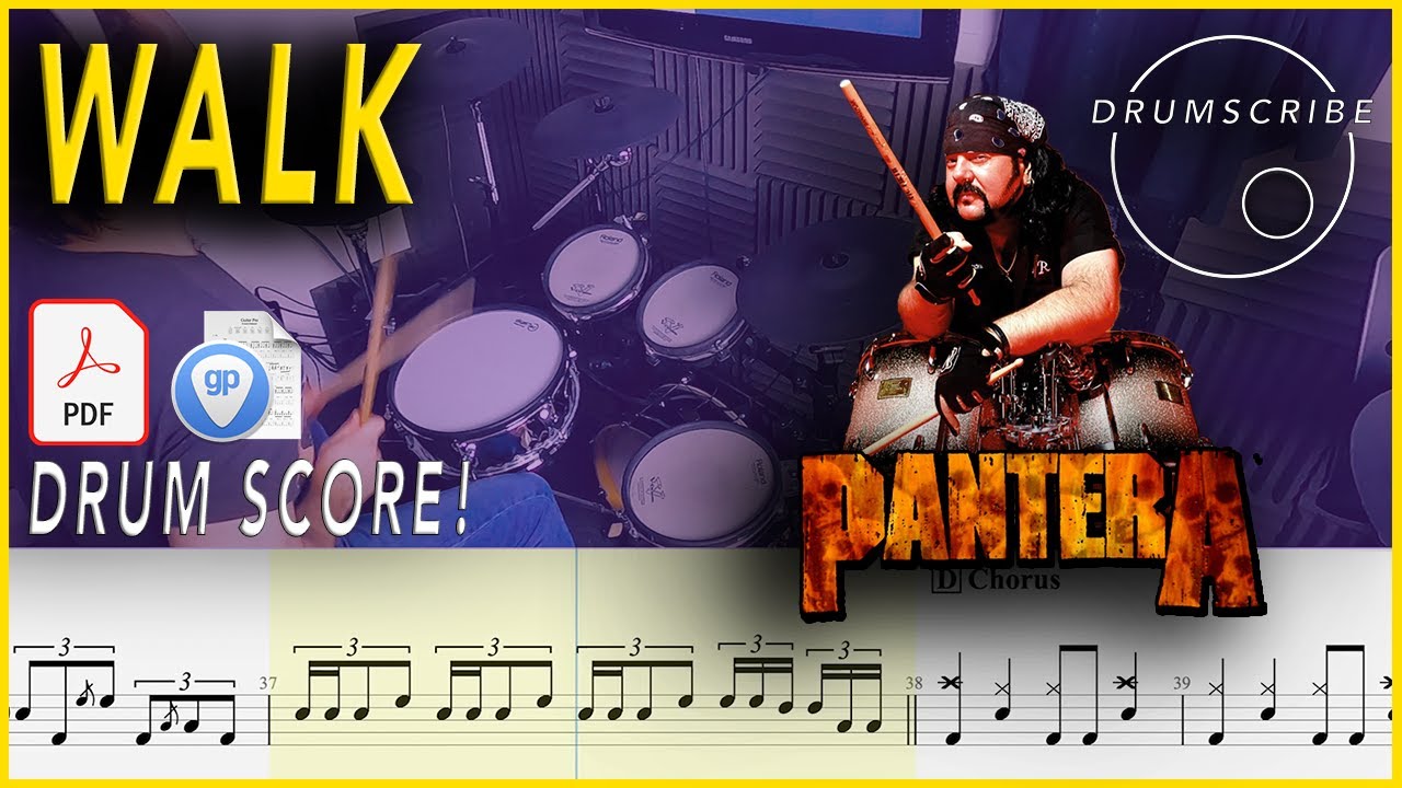 Walk - Pantera | DRUM SCORE Sheet Music | #50 DRUMSCRIBE