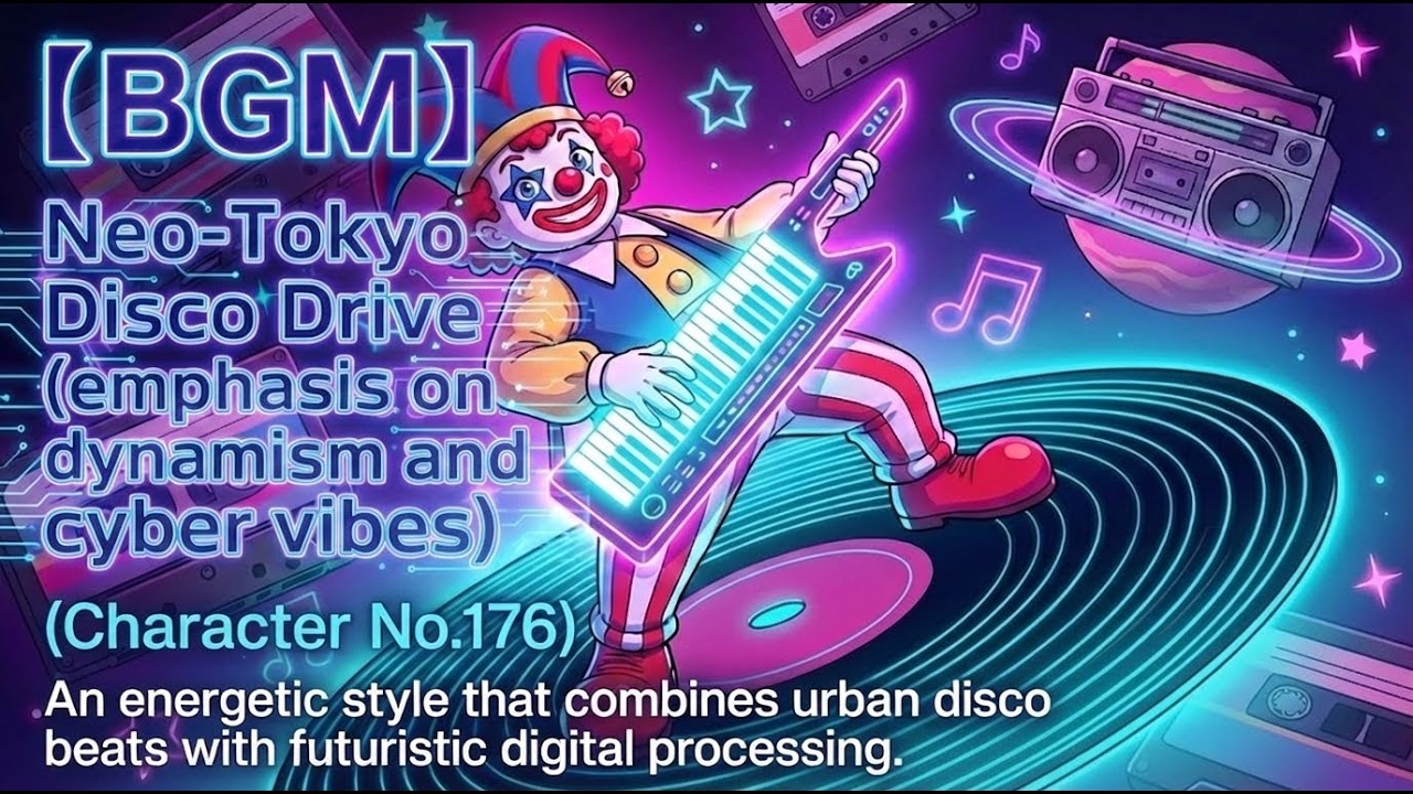 【BGM】Neo-Tokyo Disco Drive (emphasis on dynamism and cyber vibes) (Character No.176)