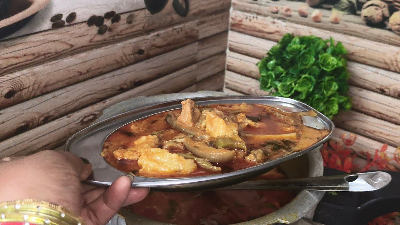 మేక పొదుగు కర్రీ వంకాయ పులుసు# mutton gravy curry Recipe#👌🤤