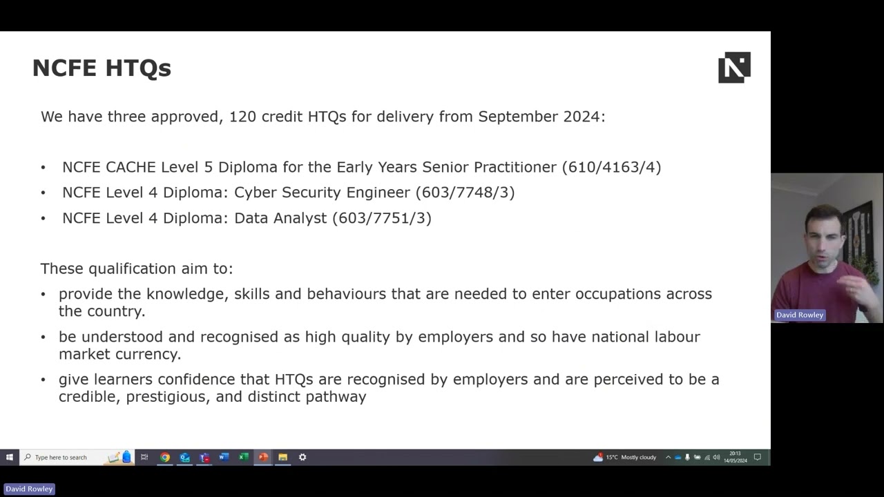 NCFE's Higher Technical Qualifications