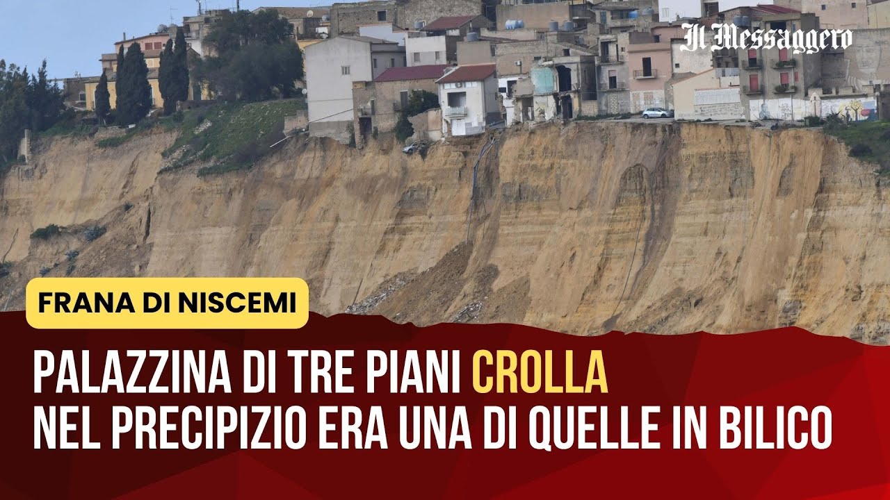 Frana di Niscemi, crolla una palazzina di tre piani: era in bilico sul precipizio
