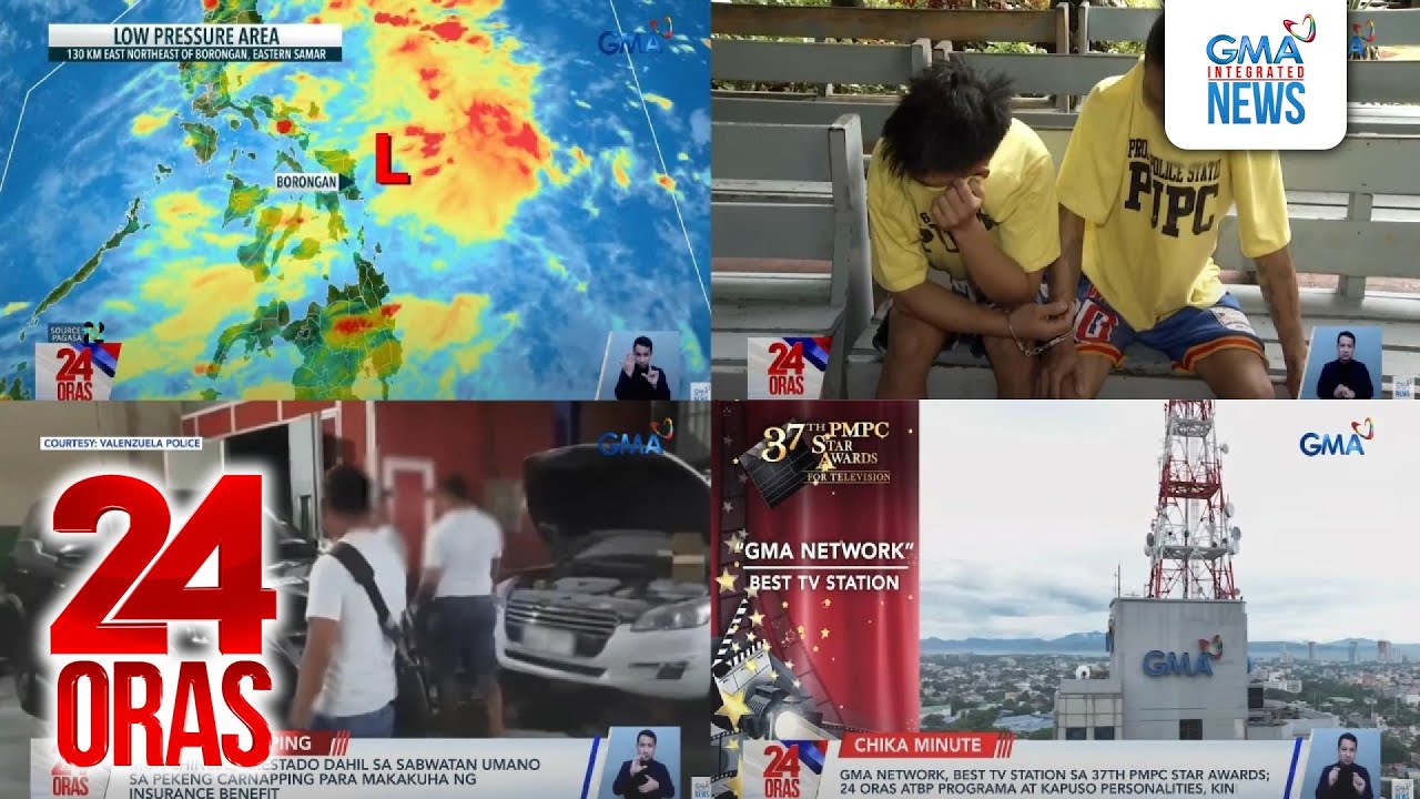 24 Oras: (Part 3) LPA, tatawid sa lupa | Magpinsang nagnakaw umano ng mga cable wire |..., atbp.