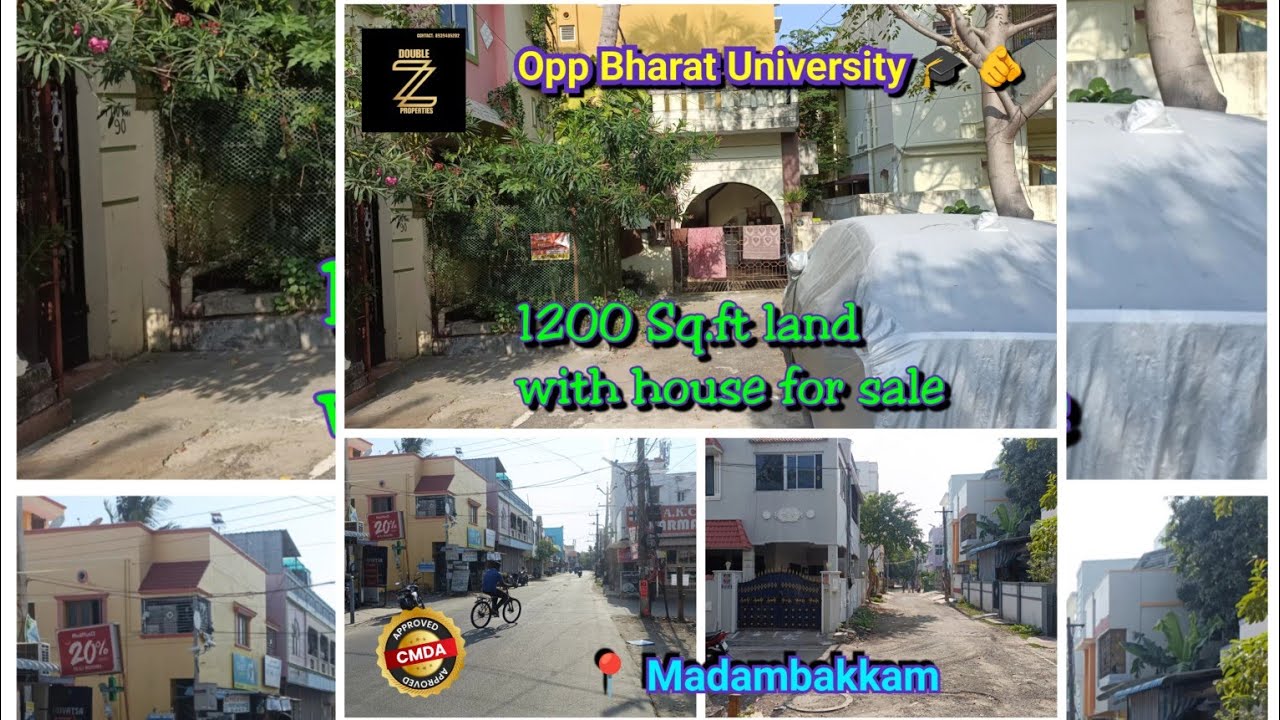 Beautiful 🤩 Land with Old House for sale in Madambakkam| Opp to Bharat University 🎓🫵| Nr Bus Stop 🚏