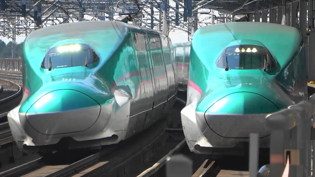 東北新幹線  迫力の高速通過・並走と怒涛の300kmオーバーラッシュ!(那須塩原駅) Shinkansen bullet train passing at high-speed