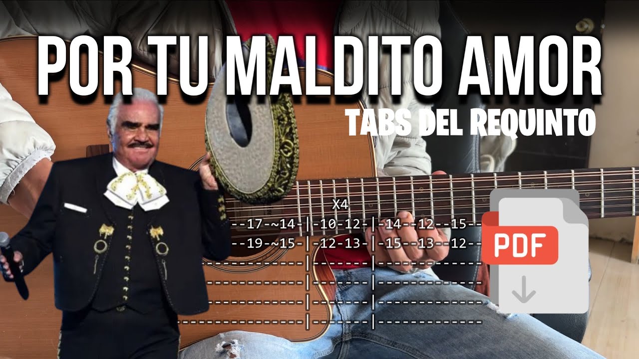 Requinto de POR TU MALDITO AMOR (tutorial en guitarra) VICENTE FERNANDEZ | para principiantes
