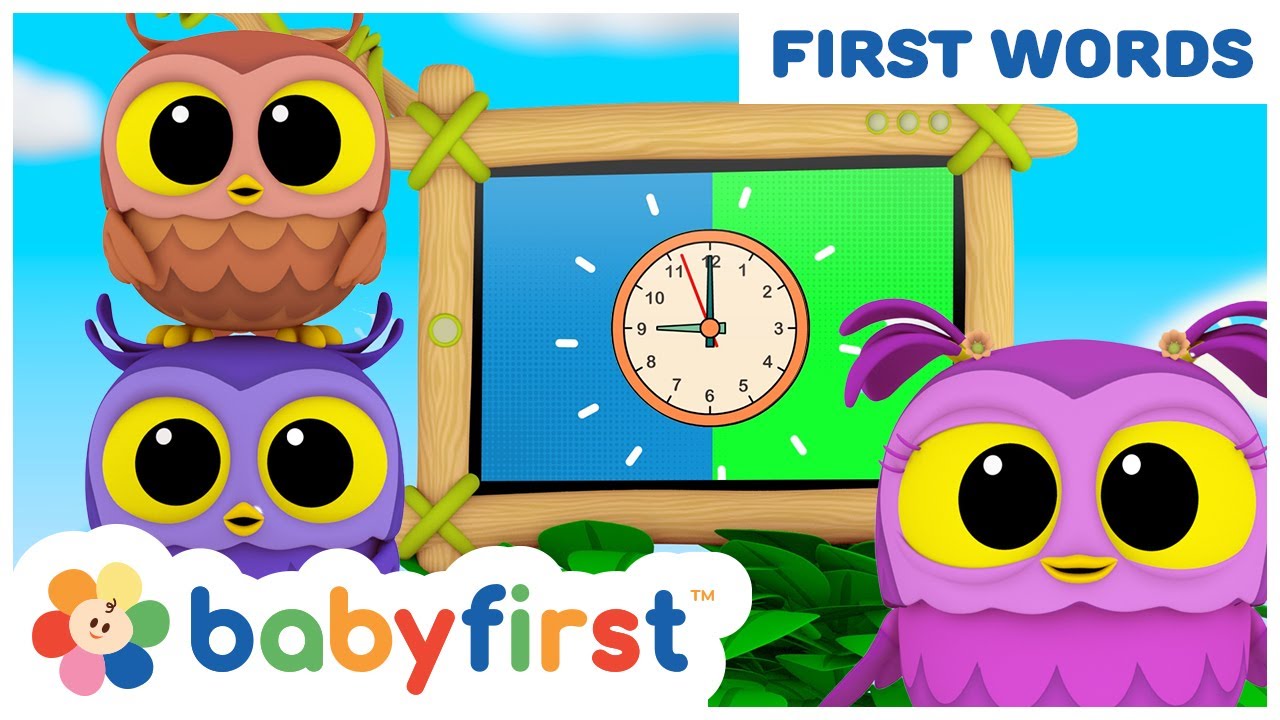Hoot, Scoot & What | Learn Vocabulary for Kids | Larry Surprise Eggs | First Words | BabyFirst TV
