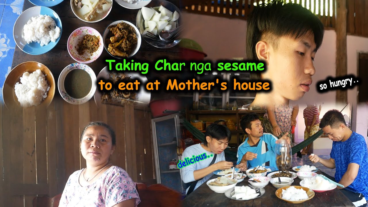 MOM Knyaw My Mesuan, surprise with lots of food, Mo Cha-Nga.[You don't have to eat mama.]very happy
