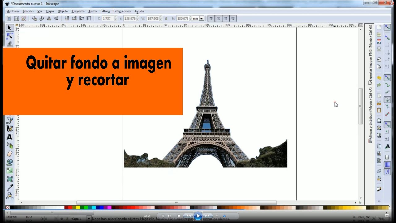 Quitar el fondo a una imagen y recortar en inkscape