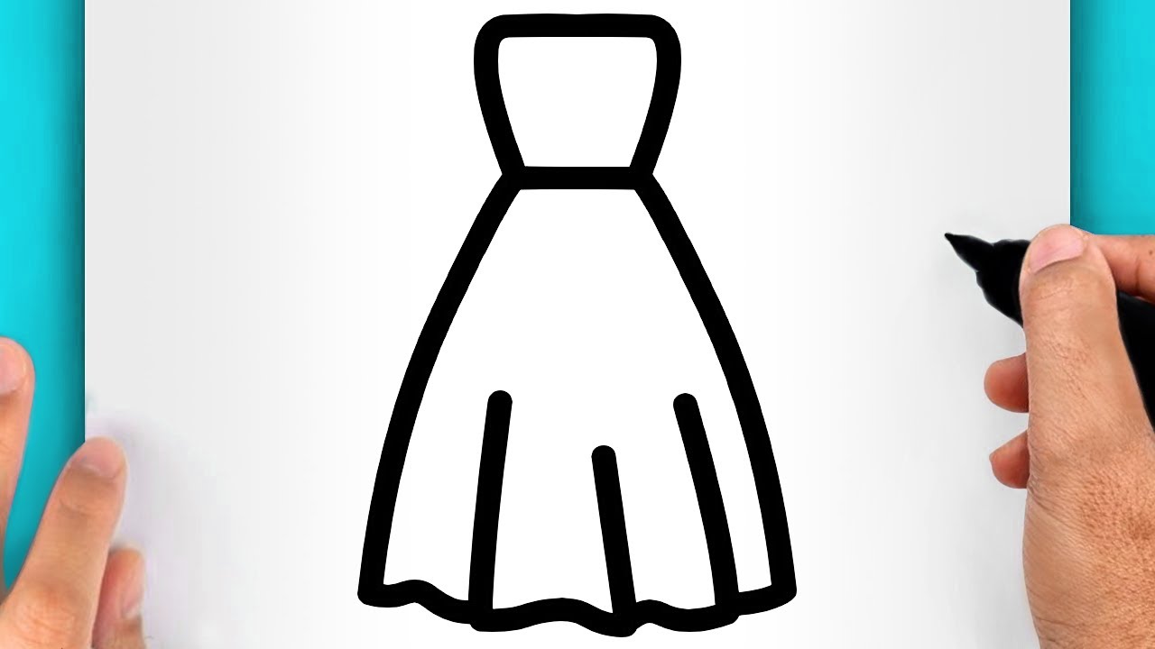 DISEGNI FACILI DA FARE | COME DISEGNARE UN VESTITO DI MODA FACILE (VIDEO DI DISEGNI)