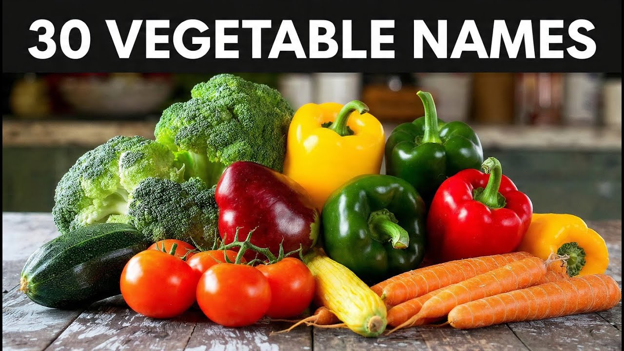 30 vegetable Names video