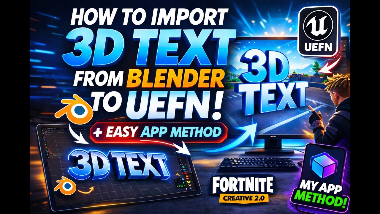 How to Add Custom 3D Text in UEFN (Blender to UEFN Full Beginner Tutorial)