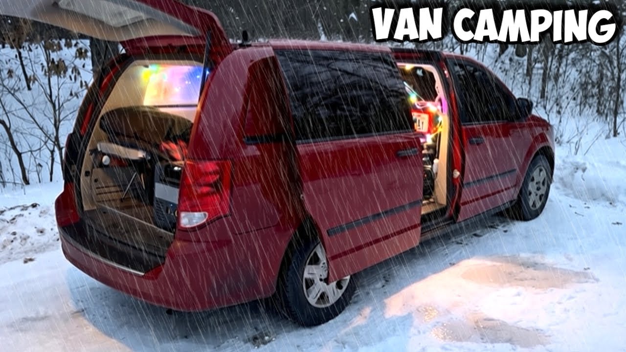 Car Camping in Freezing Ice Storm, Someone Messed with my Van!