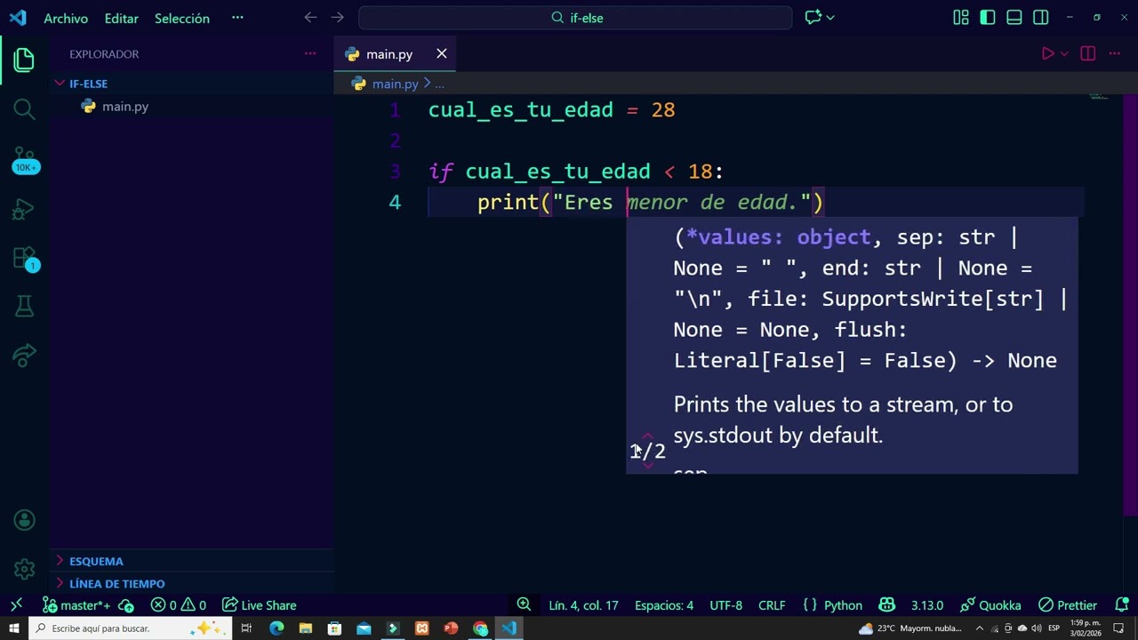 IF ELSE PYTHON