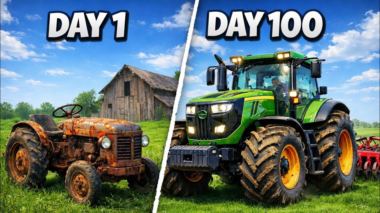 I spent 100 days in an abandoned Farm, Here's whats happens.😮| FS25