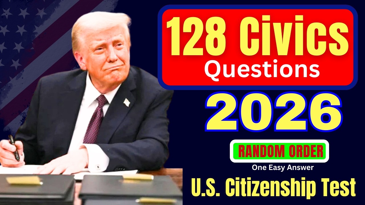 2026, 128 вопросов теста по гражданскому праву. Собеседование на получение гражданства США. Собес...