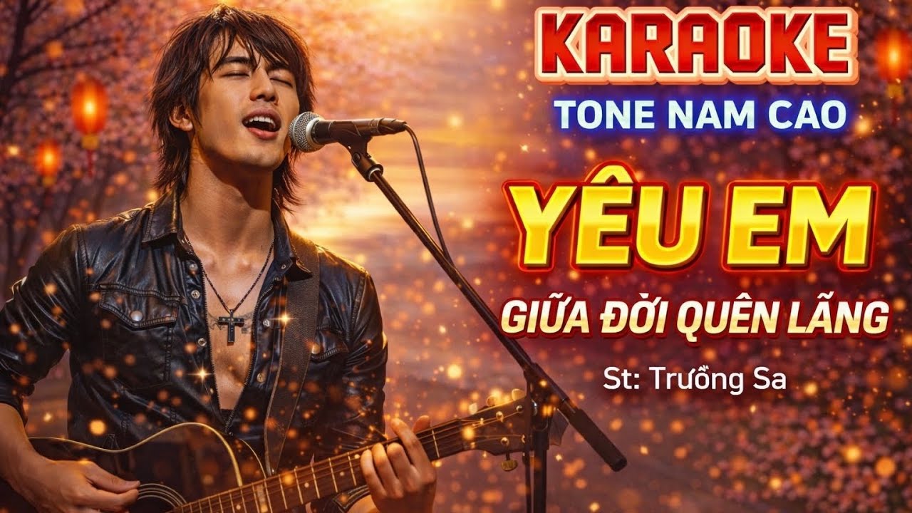 KARAOKE YÊU EM GIỮA ĐỜI  QUÊN LÃNG -TONE NAM CAO - BẢN PHỐI CỰC HAY BYTHANH AN