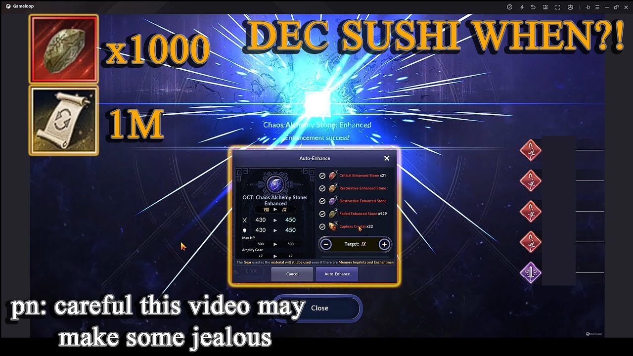 Black Desert Mobile | DEC SUSHI ALCHEMY STONE WHEN?! - 13rd Resonance Stone