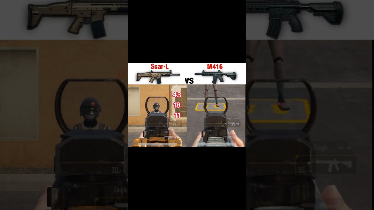 Scar-L vs M416 damage 😱 || #pubg #pubgtipsandtricks #bkrgaming