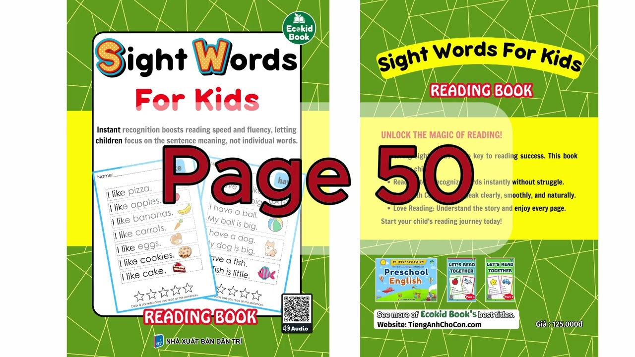 Page 46 -  55  Sight words for kids reading book