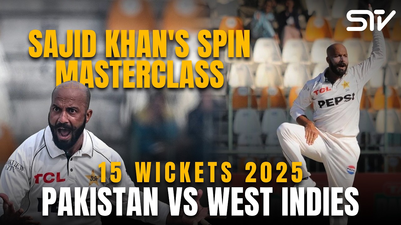 Sajid Khan Destroys West Indies | Complete 15 Wickets Compilation | Test Series 2025 | M3L1K