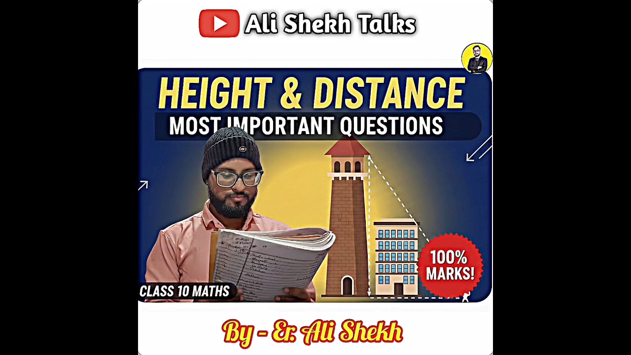 Height and Distance Question With Tricks||Class 10th||
