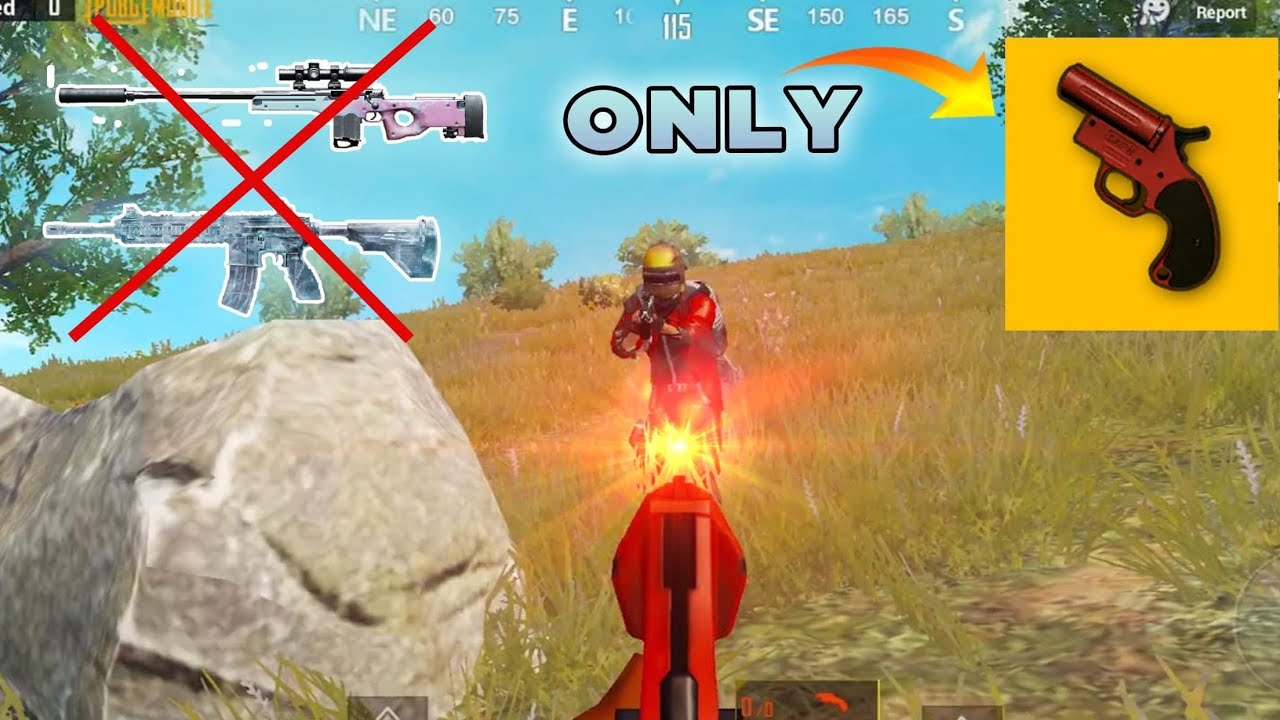 NO Weapons!!! Can I WIN with Flare Gun? | PUBG Mobile