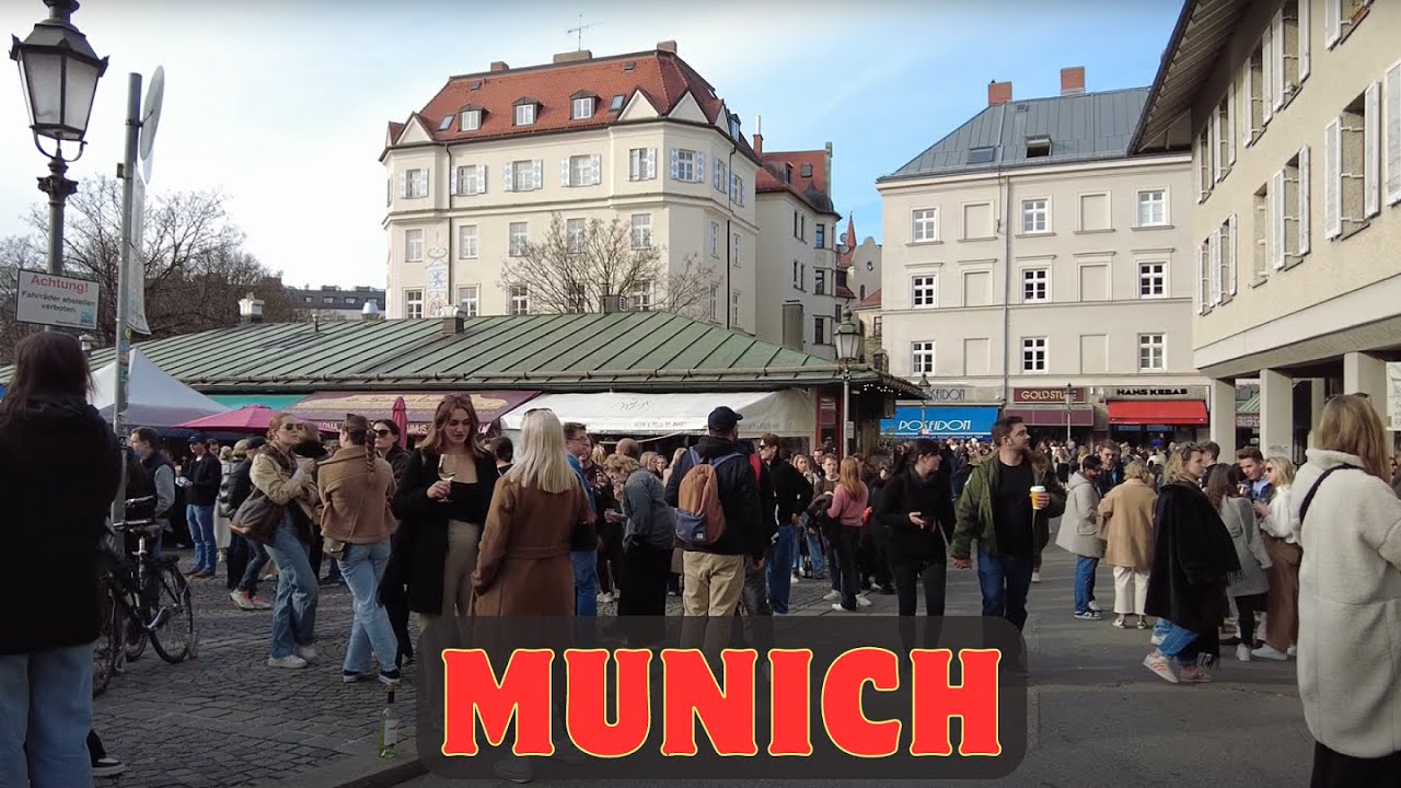 Viktualienmarkt - Munich, Germany [4k Ultra HD 60fps ]