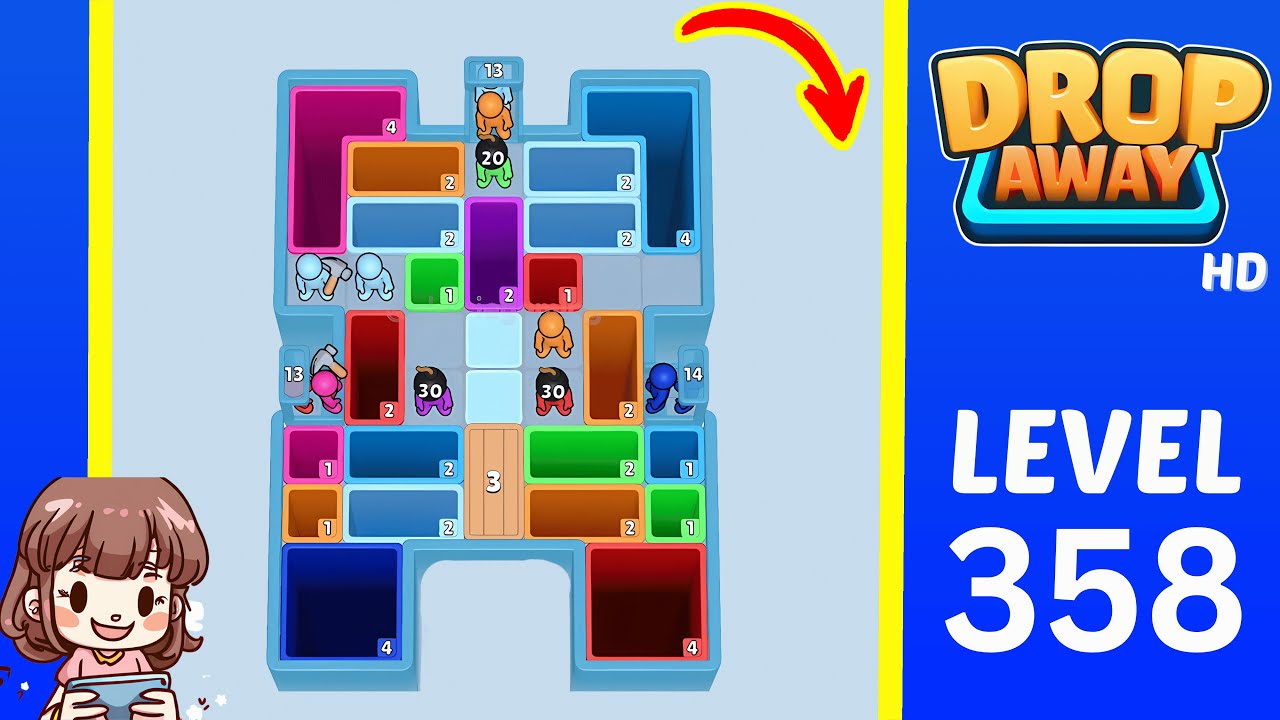 Drop Away Level 358 Solution Walkthrough