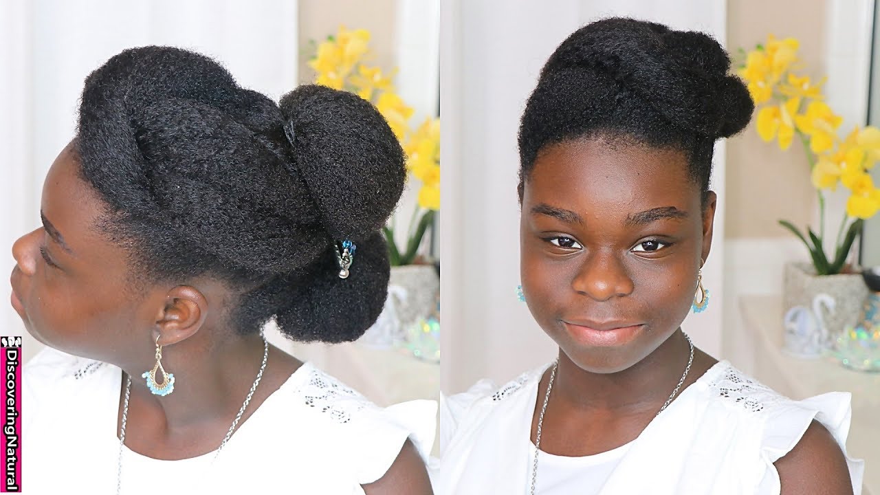 Natural Hair Updo Hairstyle for Prom, Wedding and Formal Events