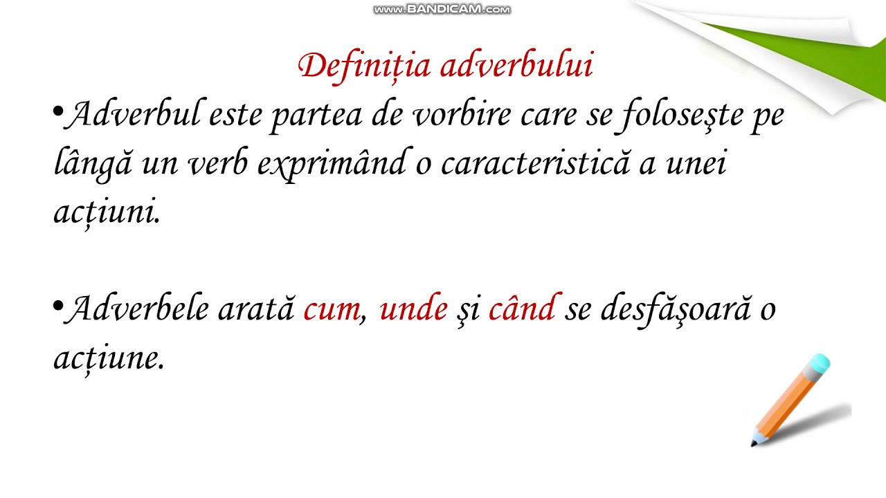Ce este adverbul?